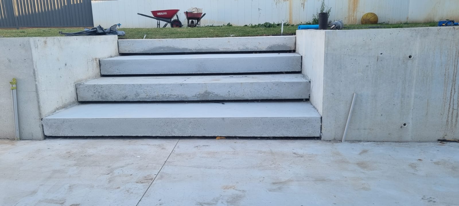 Concrete steps with a shadowline